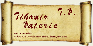 Tihomir Materić vizit kartica